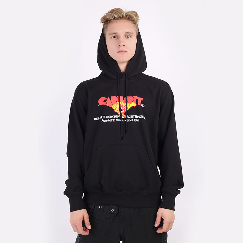 мужская черная толстовка Carhartt WIP Hooded Runner Sweat I029941-black - цена, описание, фото 3